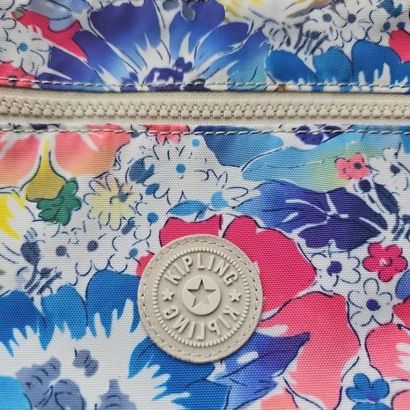 Kipling Alvar Crossbody Indigo/Bloom 4 Zipper - Picture 2 of 11